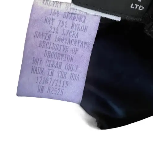 Rhapsody Vintage 90s Black Velvet Satin Mesh Button Corset Goth Witch Vamp Dress