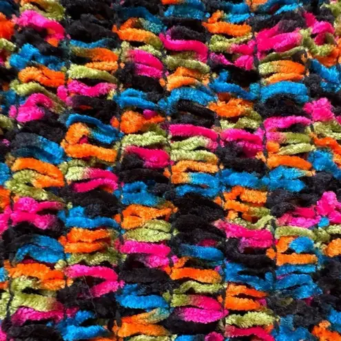 Westbound Vintage Rainbow Chenille Loop Textured Boucle Scarf