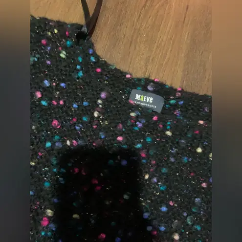 Maeve Anthropologie  Confetti Sweater black knit S $138 casual winter classic