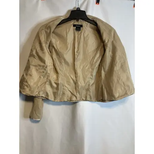 Y2K Beige Corduroy Jacket Blazer M Satin Trim Light Academia 70s Career Classic Tan Size M