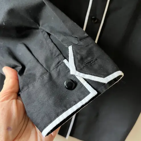 Bob Mackie Sz L Wearable Art Shirt Womens Black Embroidered Western Button Up