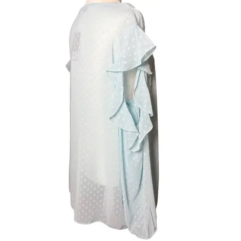 Libby Edelman NEW Womens XL Blue Swiss Dot Blouse Cold Sholder Summer top Boho - Image 7