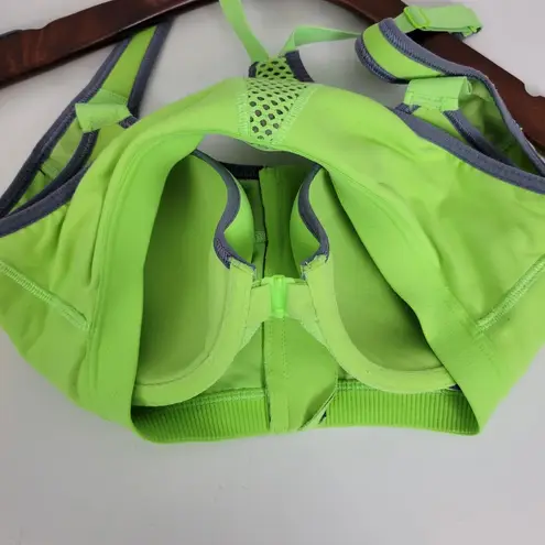 Victoria Sport Victoria Sports Women Sports Bra 34c Neon Green Zip Up Racerback Adjustable