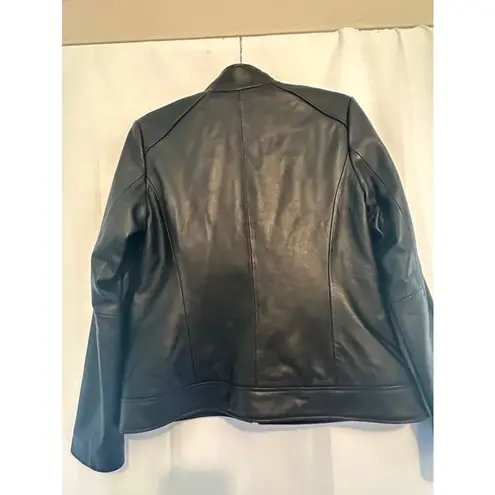 Cole Haan  womens Black Leather lambskin jacket Size M/M