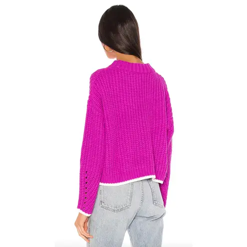 John + Jenn  by Line (Revolve brand) Mylo Rib Crewneck Sweater in Pink Cadillac