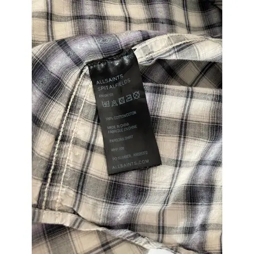 ALLSAINTS Spitalfields Parson Button Down Plaid Women Shirt Size 8 Western Rodeo