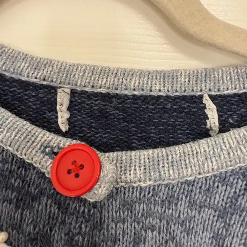 Source Unknown Vintage Christmas Sweater Cardigan Santa Cottagecore Festive Holiday Knit M