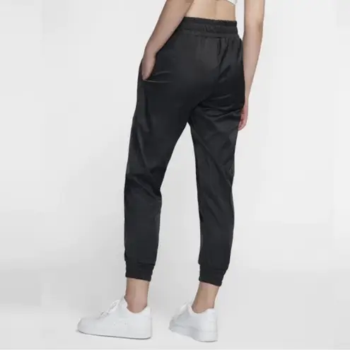 Nike  Black Satin High Rise Lightweight Drawstring Jogger Pants Women’s Small