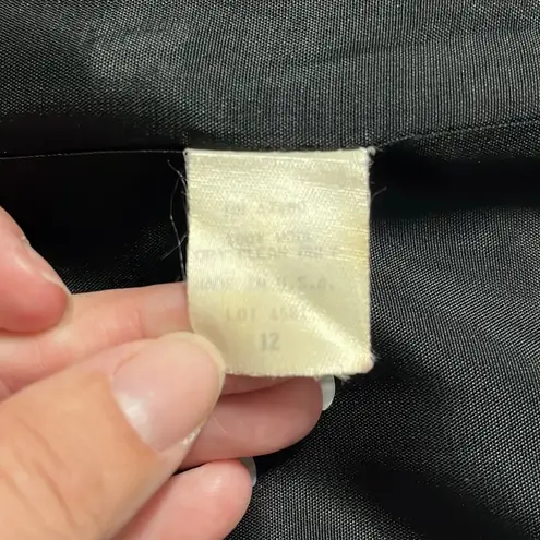 Vintage blazer size 12 black blazer shoulder pads pockets open front lined fall