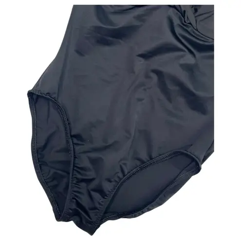 MiracleSuit VTG Swimsuit Womens 12 Black One Piece Halter Padded Retro 90s Y2K