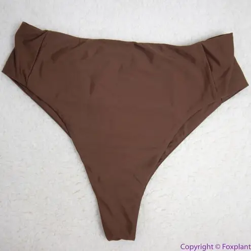 NEW Abysse x free people Benson high waisted bikini bottoms in dark brown, M Brown Size M