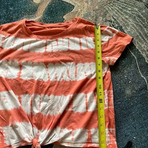 Natural Reflections Orange & White Tie‑Dye Tee Sz S/P Cotton Streetwear Festival