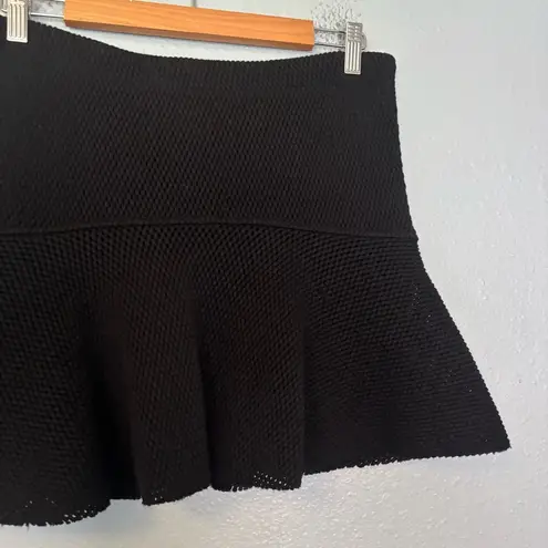 IRO Women's Davina Black Mesh Pleated Skater Mini Skirt Medium Designer Classic