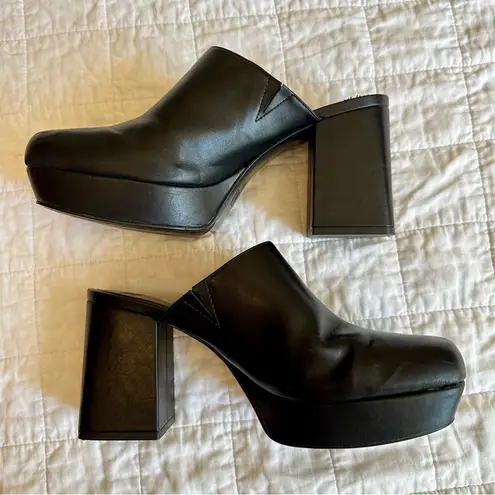 ZARA  Platform Black Clogs 9