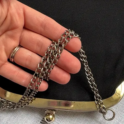 Unique Vintage Vintage Black Evening Bag With Floral Detailing