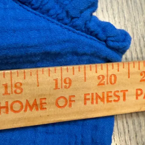 Caslon Blue Gauze Flutter Sleeve V-Neck Top Women's Size L