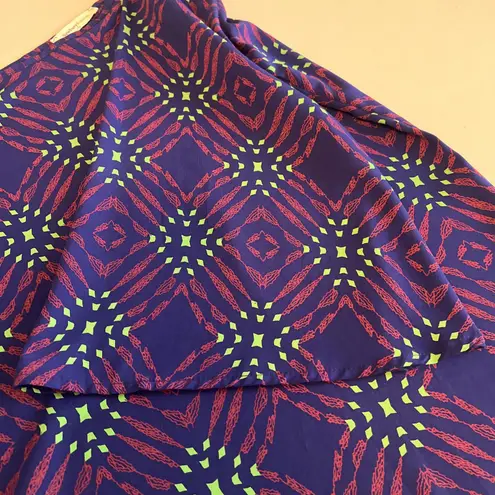 Newbury Kustom Asymmetrical One Sleeve Purple Print Dress Size Small