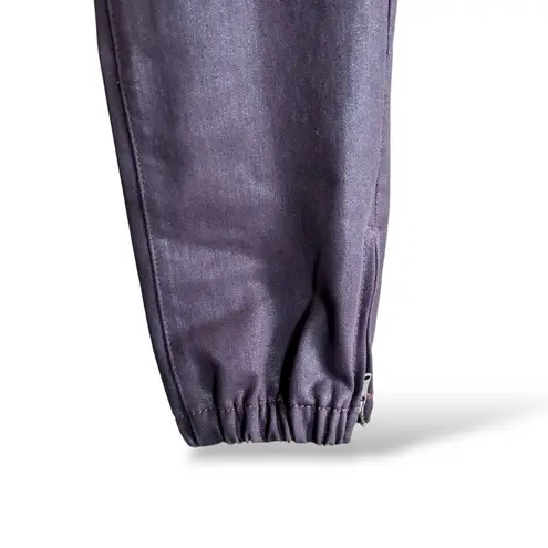 Paige Revolve  Jeans Size 23 Mayslie Coated Denim Jogger - Black Cherry Luxe