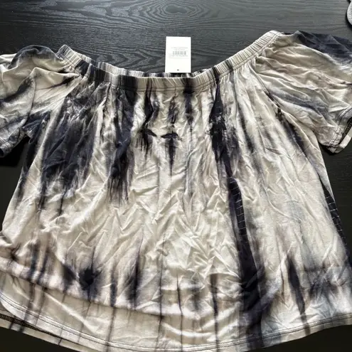 Lida Collection Tie Dye Dark Navy & Gray Top Size L/XL