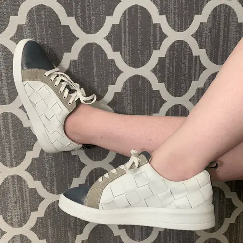 Diba True NIB Yuli Ana Mixed Media Sneakers in Black/White Leather Size 8 White