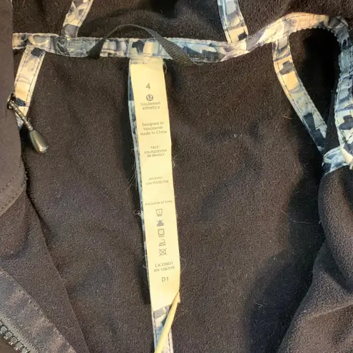 Lululemon  Soft Shell Black Hooded Full Zip Long Jacket Coat Womens 4 Minimalist - Image 3