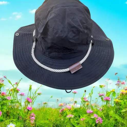 Travellers Safari Boonie Bucket Hat Side Snap Sun Packable Cruise Beach Holiday Black