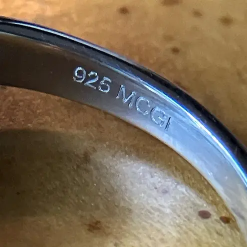 Blue Topaz Rainbow Moonstone Sterling Silver Ring Size 6