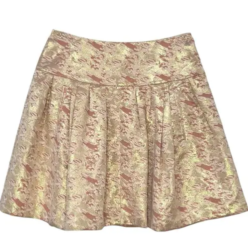 Moulinette Soeurs ANTHROPOLOGIE “Sugarplum” Metallic Brocade A-Line Skirt Size 6