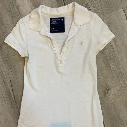 American Eagle 🌺🎉HP🎉🌺 A/E White Polo Short Sleeve Shirt