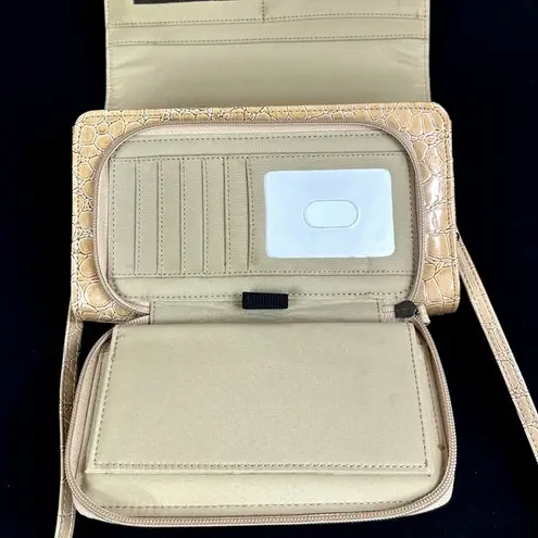 Buxton Faux Croc Clutch Purse Strap Checkbook Cover