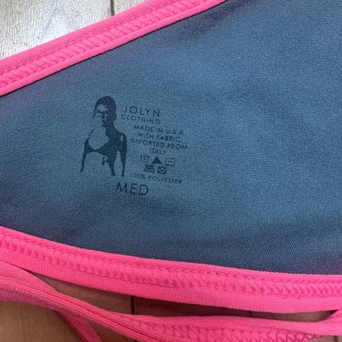 JOLYN Vent Bikini Top Adjustable Straps Neon Hot Pink Size Medium