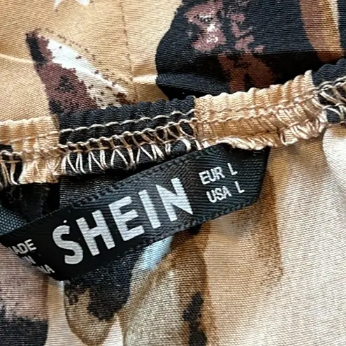 SheIn  Leopard Print Stretch Waist Halter Romper Size Large