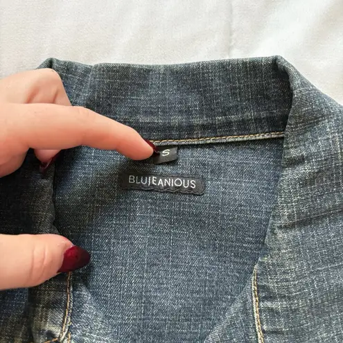 Vintage Blu Jeanious Womens Size Small Blue Denim Jean Jacket Streetwear Y2K 90s