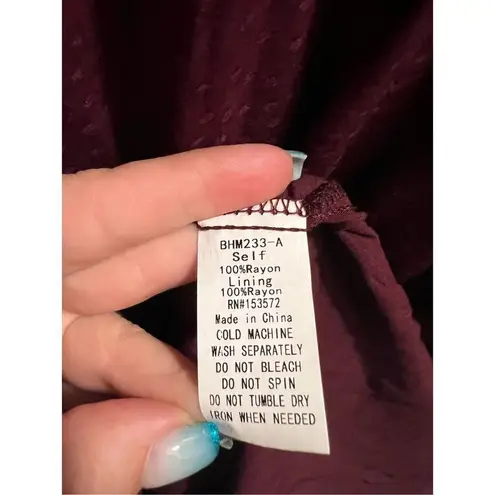 Bohme ✨Maroon Polka Dot Collared Maxi Dress✨