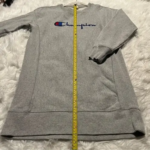 Champion  Reverse Weave Long Sleeve Sweatshirt Dress in Grey