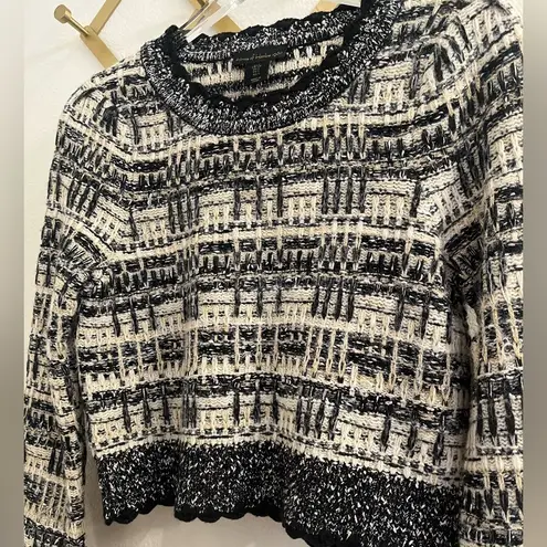 House Of Harlow 1960 Scalloped Hem Knit Sweater Small Black