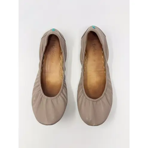 Tieks Gavrieli Womens Ballet Flats Taupe Leather Foldable Slip On Sandals US 9