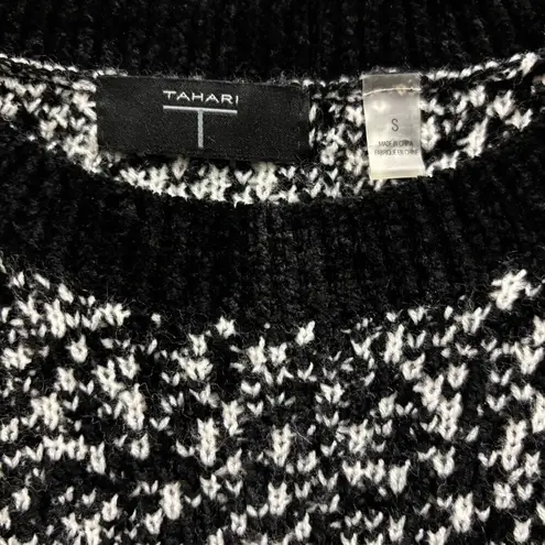 Tahari Womens Black & White Knit Sweater Blouse Size S