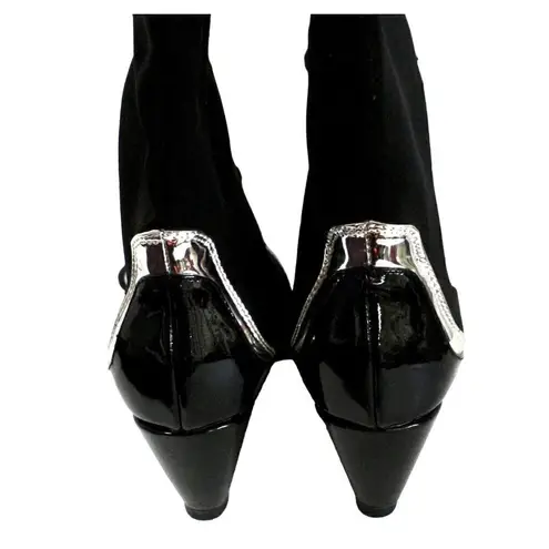 Jady Rose Walk Your Way Boots Contrastive Trim Knee Length Leather Black 8M NWOB Size 8