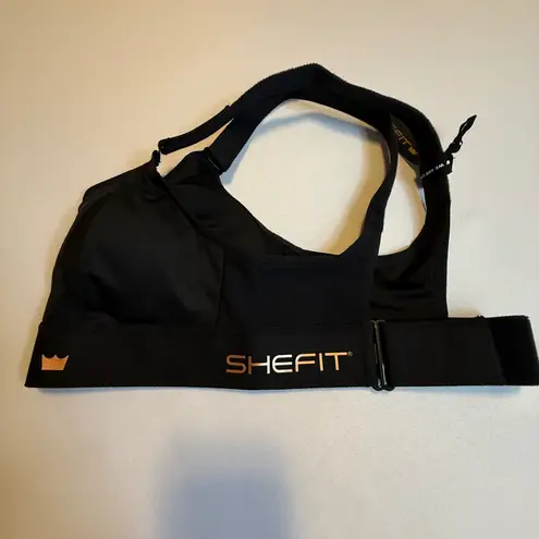 SHEFIT NWT Ultimate Sports Bra Black Front Zip Adjustable Straps Racerback Sz M Size M
