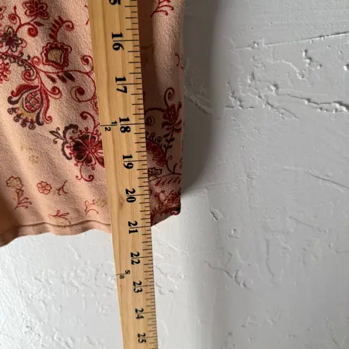 Gloria Vanderbilt Y2k Size Large Boho Rustic Floral Beige Red Short Sleeve Top - Image 7