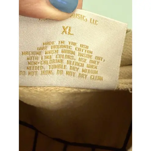 Billie Eilish Happier Than Ever Hoodie XL Tan Sweatshirt Concert Organic Cotton Brown