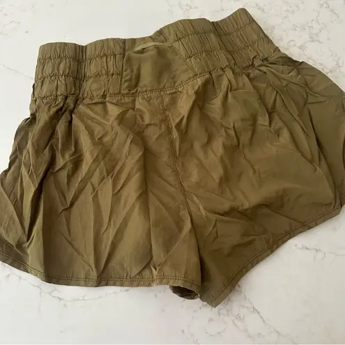 FP Free People Movement Way Home Army Olive Colored High Waist Shorts Size M Green Size M