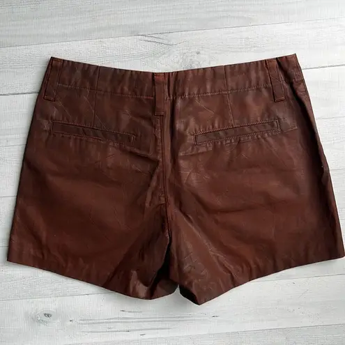 J Brand  Brown Wax Coated Denim Leather Look Shorts Size 27