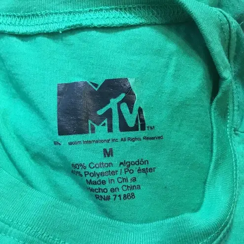 M.T.V. Music Television Graphic T Shirt Green Size M