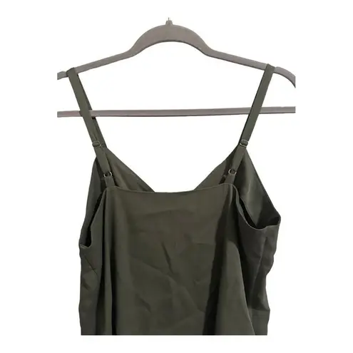 Naked Zebra  Olive Green Button-Up V-Neck Tank Top - Women's M