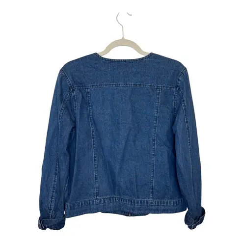 Vintage Y2K New Direction Denim Jacket Pearl Rhinestone Western Boho Cowboy M Blue Size M