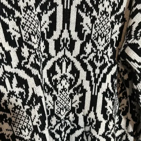 Jamie Scott Vintage 1990s Y2K Black White William Morris Pattern Cardigan Small