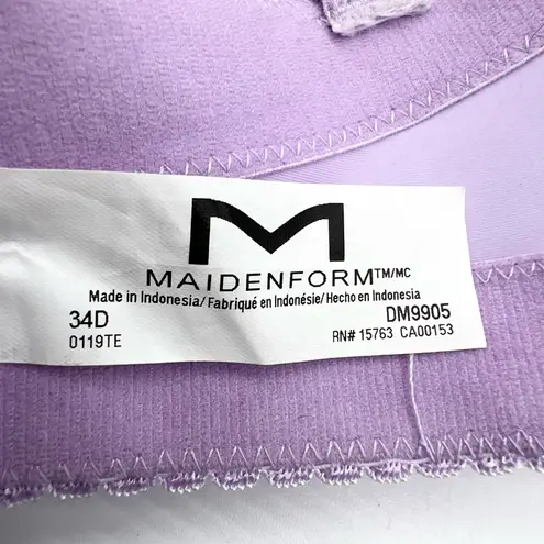 Maidenform Women 34D Love The Lift Balconette Bra Lilac Convertible DM9905 Lace