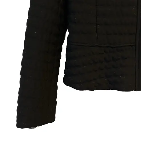 Armani Collezioni Y2K 90s Minimalist Classic Black Quilted Jacket Size 12